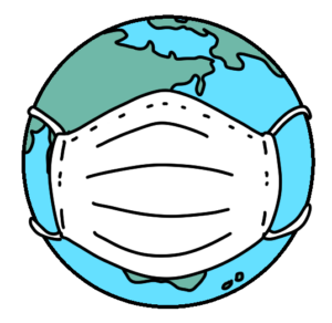 マスクする地球