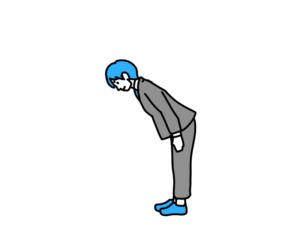 最敬礼をする男性