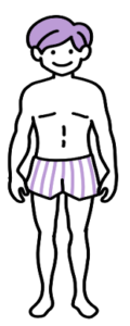 トランクスを履いた男性