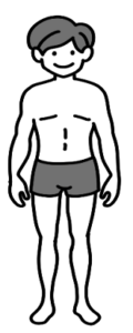ボクサータイプのパンツを履いた男性