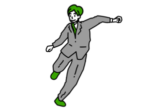 サッカーキックをするビジネスマンのイラスト