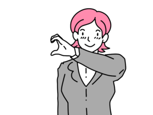 ハートポーズをする女性のイラスト