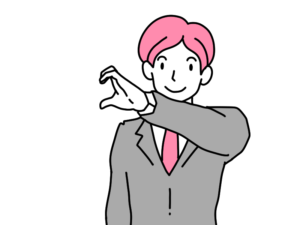 ハートポーズをする男性のイラスト