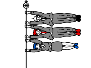 鯉のように旗めく人たちのイラスト 鯉のぼり
