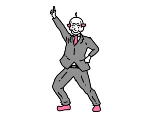 サタデーナイトフィーバーポーズをするおじさんのイラスト