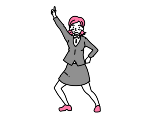 サタデーナイトフィーバーポーズをする女性のイラスト