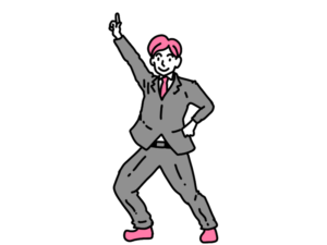 サタデーナイトフィーバーポーズをするする男性のイラスト