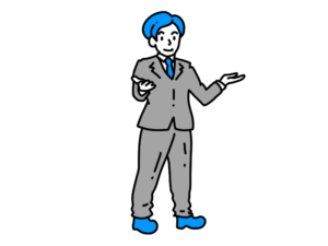 プレゼンする男性のイラスト