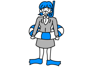 夏休みが待ち遠しい女性のイラスト