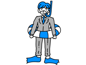 夏休みが待ち遠しい男性のイラスト
