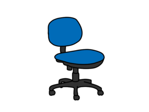 正社員用の一般的なオフィスチェアのイラスト