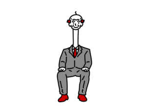 首を長くして待つおじさんのイラスト
