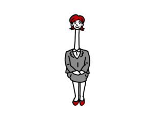 首を長くして待つ女性のイラスト