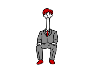 首を長くして待つ男性のイラスト