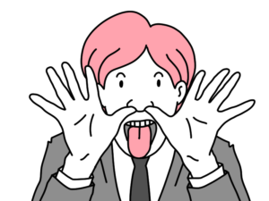 おどけたポーズをとる男性のイラスト