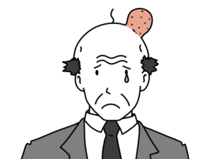 アニメでよく見るタンコブができたおじさんのイラスト