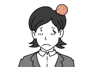 アニメでよく見るタンコブができた女性のイラスト