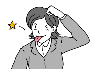 てへぺろコツンしている女性のイラスト