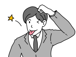 てへぺろこつんしている男性のイラスト