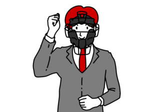 アウトの判定をする審判の男性のイラスト