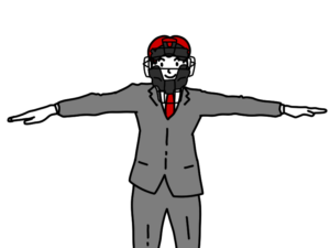 セーフの判定をする審判の男性のイラスト