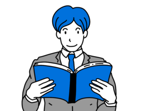 本を読む男性のイラスト