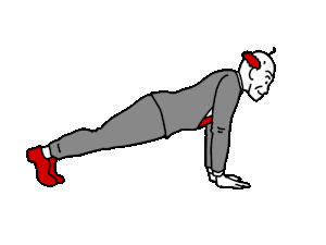 腕立て伏せをするおじさんの動くイラスト