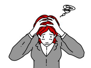 頭を抱える女性のイラスト