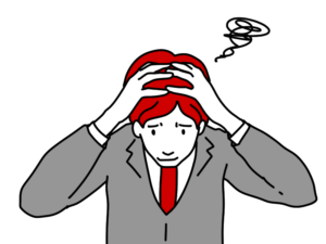 頭を抱える男性のイラスト