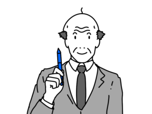 ペンを持っているおじさんのイラスト