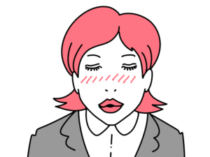 キス顔をする女性のイラスト