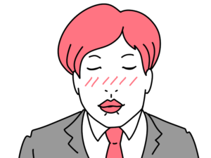 キス顔をする男性のイラスト