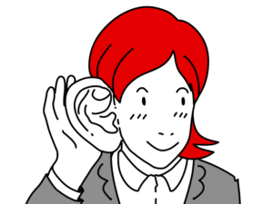 耳がでっかくなっちゃった女性のイラスト