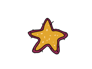 星の形をした芋のイラスト