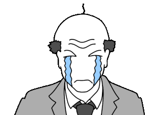 ダラダラと泣くおじさんの動くイラスト