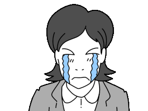ダラダラと泣く女性の動くイラスト