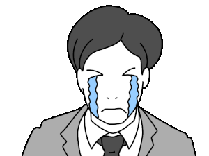 ダラダラと泣く男性の動くイラスト