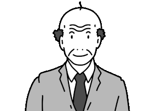 チューをするおじさんの動くイラスト