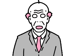 口から泡を吹くおじさんの動くイラスト