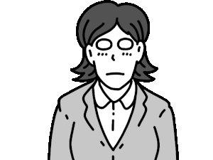 口から泡を吹く女性の動くイラスト