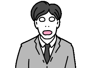 口から泡を吹く男性の動くイラスト