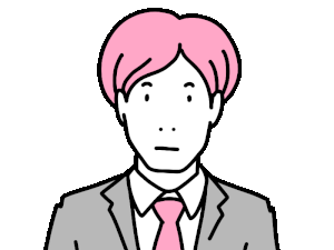 目を見開く男性の動くイラスト