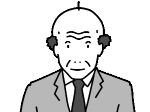 鼻水が垂れるおじさんのイラスト
