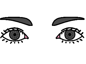 瞬きする瞳の動くイラスト